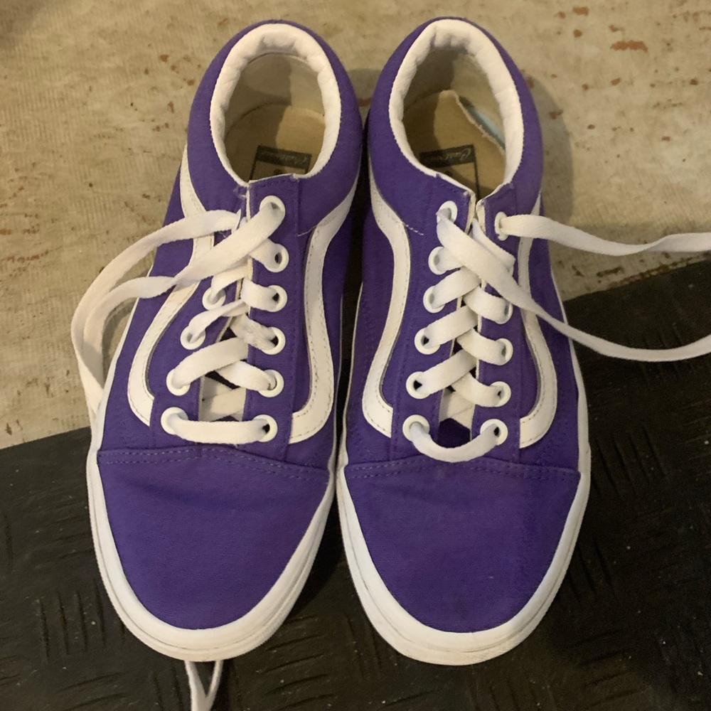 Purple old skool vans . Worn and washed